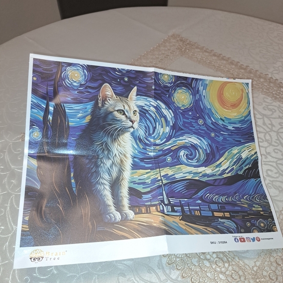 Starry Whiskers 1000-Piece Puzzle - Blue and White - Picture 7 of 8